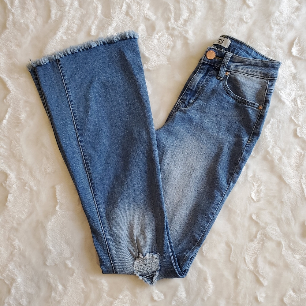 YMI High Rise Super Flare Rip+Tear Jeans - Picture 6 of 10